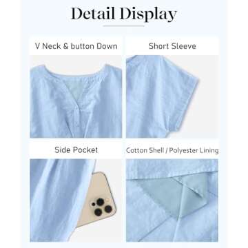 ECOWISH Cotton Midi Dress for Summer Elegance and Comfort