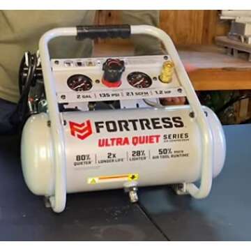 2 Gallon Ultra Quiet 135 PSI Hand Carry Jobsite Air Compressor