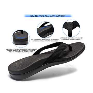 LLSOARSS Plantar Fasciitis Feet sandal with Arch Support - Best Orthotic flip flops for Flat Feet，...