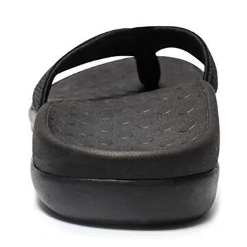 LLSOARSS Plantar Fasciitis Feet sandal with Arch Support - Best Orthotic flip flops for Flat Feet，heel pain- For Women (8 M US, Black)