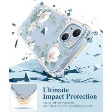 GVIEWIN Floral iPhone 14 Case with Screen & Lens Protectors