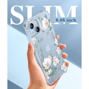 GVIEWIN Floral iPhone 14 Case with Screen & Lens Protectors