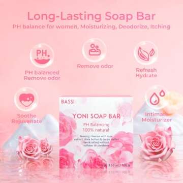 Yoni Soap Bars & 2PCS Natural Yoni Oil Set, Natural Yoni Oil Vaginal Wash for Women Feminine Wash Vaginial Deodorants pH Balance, Eliminates Odor, Feminine Oil 30ml/1 fl oz, Vaginal Care Soap 3.53 oz
