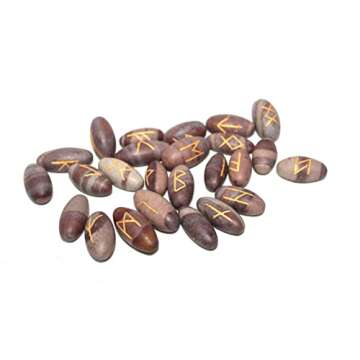 Marvelous Fantastic Narmada Lingam 25 Rune Stones Gemstones Elder Futhark Norse Handcrafted Handmade Agate Magic Crystal Engraved Letter Body Velvet Pouch Chakras Reiki Gift