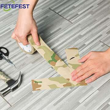 Gaffer Camouflage Tape, 2" by 30 Yards Real Premium Camo Tape, Water Resistant, Non Reflective, New Camo Pattern by Fetefest (Dessert Camo, 30)