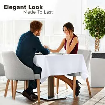 Utopia Kitchen 2 Pack Rectangle Table Cloth [90x156 Inches, White] Stain and Wrinkle Resistant Tablecloth Washable Polyester Cover for Dining, Buffet Parties, Picnic and Weddings