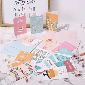 Mr. Pen- Assorted Birthday Cards with Envelopes, 20 Pack, 4 x 6 Inches, Birthday Cards Pack, Bulk Birthday Cards, Birthday Card Pack, Box of Birthday Cards, Greeting Cards Birthday