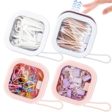 Portable Hair Tie Organizer 4Pcs Travel Hair Accessories Storage