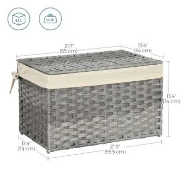 Stylish SONGMICS Storage Basket with Lid, 17.2 Gallon