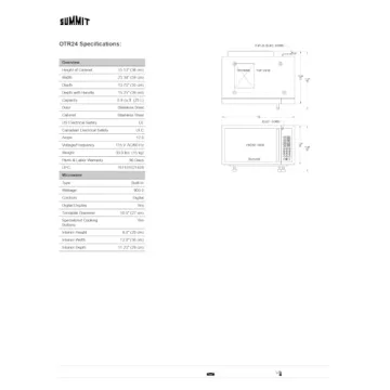 Summit 24” Stainless Steel Over-The-Range Microwave Compact Design
