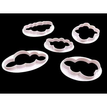 5PCS Different Pattern Plastic Fluffy Cloud Cutters Cookie Cutters Cake Cutters Fondant Cloud Cutters