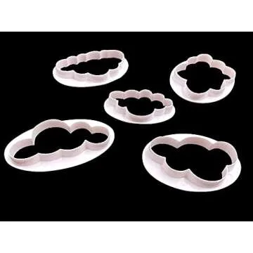 5PCS Different Pattern Plastic Fluffy Cloud Cutters Cookie Cutters Cake Cutters Fondant Cloud Cutters
