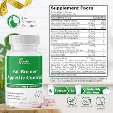 Dr Vitamin Fat Burner and Appetite Control Capsules with Nighttime Fat Burner Supplements-60 Capsule...