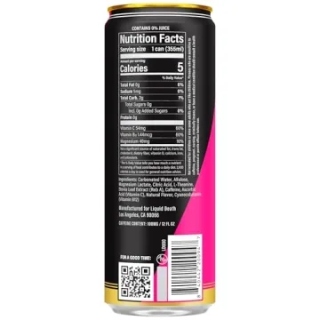 Liquid Death Sparkling Energy Drink - Scary Strawberry, Sugar-Free, 12 Pack