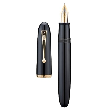 Jinhao 9019 DaDao Series Fountain Pen, Size 8 Medium Nib, Large Ink Converter, Piano Black Acrylic D...