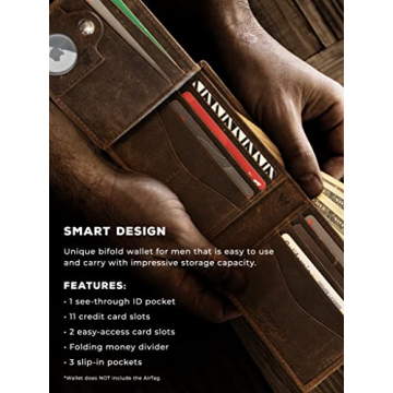 Wrangler Men's Bifold Wallet - Genuine Leather with RFID Blocking