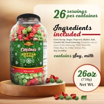 Gourmet Christmas Kettle Corn Popcorn Sweet Salty Holiday Snack