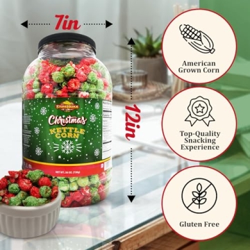 Gourmet Christmas Kettle Corn Popcorn Sweet Salty Holiday Snack