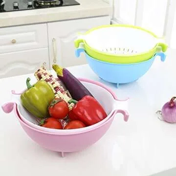 Versatile CHICHIC 2-in-1 Colander Bowl Set for Kitchen