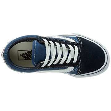 Vans Kids Old Skool V Skate Shoe Navy/True White 1 M US Little Kid