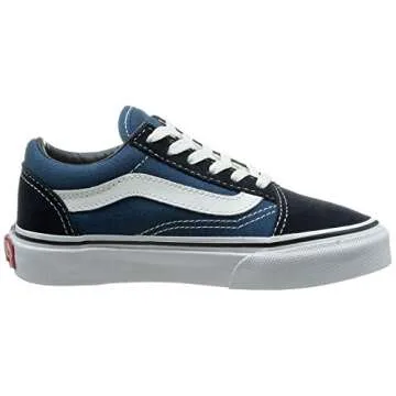 Vans Kids Old Skool V Skate Shoe Navy/True White 1 M US Little Kid