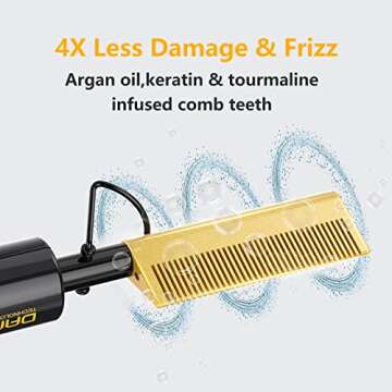 DAN Technology hot Comb Electric for Wigs,450℉Small hot Comb for Edges,Low and high Temperatures, Hair straightening Comb for Black Hair,Portable & Dual Voltage for Travel & Home…