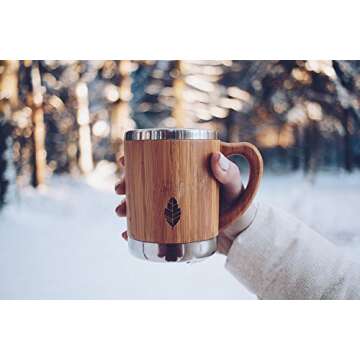 Eco-Friendly MyHomeIdeas Stainless Steel Bamboo Mug