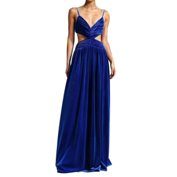 BELLA BARNETT Sexy Velvet Dress for Women Wedding Guest Dress Cut Out Evening Dress Elegant Party Dr...