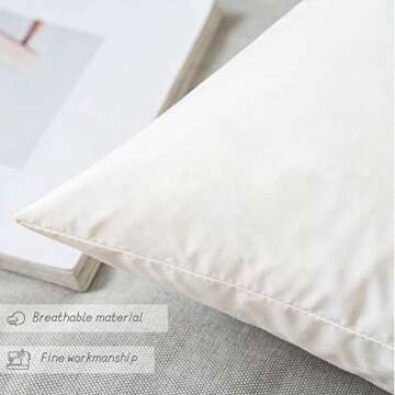 MIULEE Set of 2 26x26 Inches Decorative Throw Pillow Inserts, Down and Feather Cotton Fabric Pillows, Square Sham Stuffer for Sofa Couch Living Room