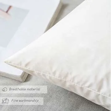MIULEE Set of 2 26x26 Inches Decorative Throw Pillow Inserts, Down and Feather Cotton Fabric Pillows, Square Sham Stuffer for Sofa Couch Living Room