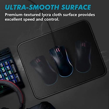 TONOS Black Mouse Pad for Gaming and Everyday Use