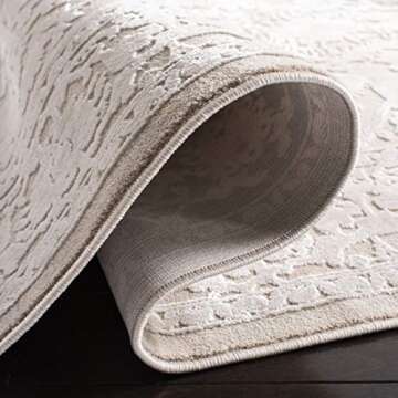 SAFAVIEH Reflection Collection Area Rug - 9' x 12', Creme & Ivory, Boho Tribal Distressed Design, Non-Shedding & Easy Care, Ideal for High Traffic Areas in Living Room, Bedroom (RFT665D)