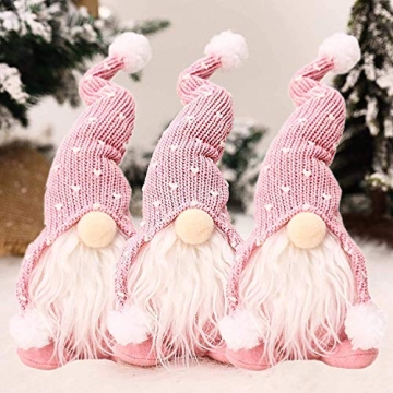 Juryfew 3Pcs Handmade Plush Christmas Gnome Santa Cloth Doll, Handmade Plush Snowman Xmas Figurines ...