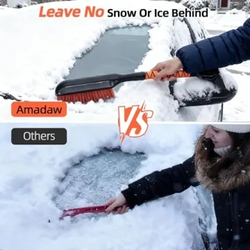 Durable AMADAW 2-in-1 Snow Brush and Ice Scraper