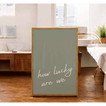 Sage Green How Lucky Are We Posters Print Poster Coastal Cowgirl Wall Art Canvas Artwork Wall Decor College Dorm Apartment Decoration No Frame