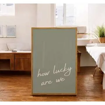 Sage Green How Lucky Are We Posters Print Poster Coastal Cowgirl Wall Art Canvas Artwork Wall Decor College Dorm Apartment Decoration No Frame