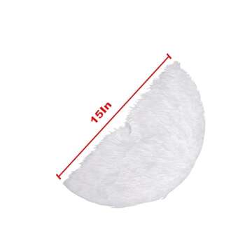 Christmas Tree Skirt Decoration 15" Mini Plush White Faux Fur Xmas Tree Skirt Deco for Christmas Par...