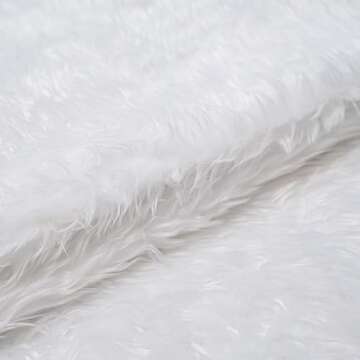 Mini Plush White Faux Fur Xmas Tree Skirt for Small Trees