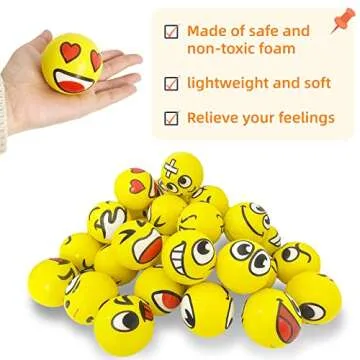 30 Pcs Face Stress Balls,2.5" Funny Face Squeeze Balls,Stress Relief Balls for Gifts,Kids,Party Favors,Present Fillers,Coworkers