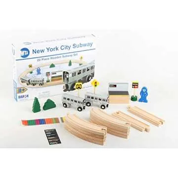 Daron NYC MTA 20Piece Wooden Subway Set