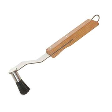 REDECKER 4-Piece Oiled Beechwood and Stainless Steel Espresso Set with Pig Bristle and Horsehair Coffee Brushes