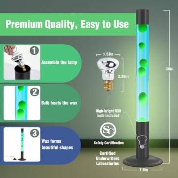 Liquid Motion Lamp 30-Inch Unique Blue Red Design