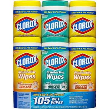 Clorox Company Disinfecting Wipes, 3-Pack, White (Units per case: 2)