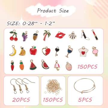 BigOtters 150PCS Enamel Charms for Jewelry Making, Enamel Charm Pendants Assorted Gold Plated Enamel...