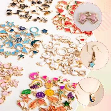 BigOtters 150PCS Enamel Charms for Jewelry Making, Enamel Charm Pendants Assorted Gold Plated Enamel Charm Set for DIY Crafts Bracelet Necklace