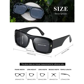 Kimorn Retro Sunglasses UV400 Protection Vintage Y2K Style