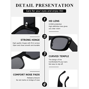 Kimorn Retro Sunglasses UV400 Protection Vintage Y2K Style