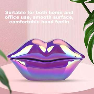 Lips Landline Telephone, Lips Telephone Electroplate Desktop Landline Phone, Cute Lip Shape Telephone for Home Office