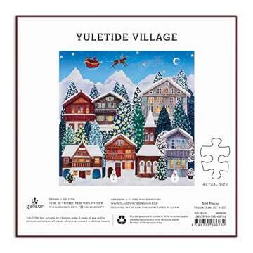Galison Yuletide Village 500 Piece Holiday Puzzle - Family Fun