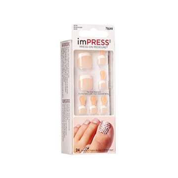 New KISS imPRESS Pedicure "HIGH TIDE - BIPT012" Press-On Toenails